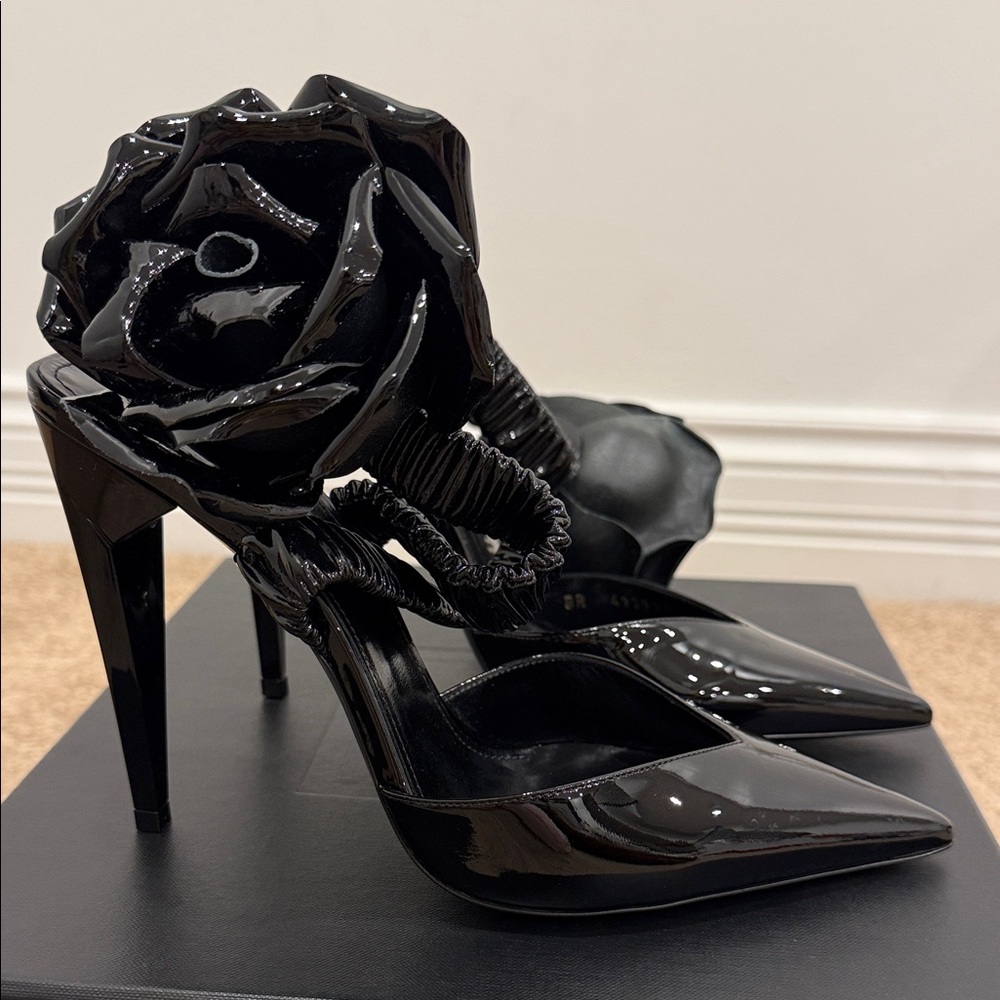 Saint Laurent Archive Sculptural Rose Heels – Collector Piece – EU 37/7US